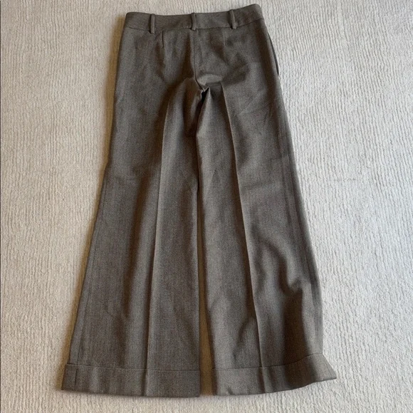 DIANE VON FURSTENBERG Kathlene Brown Wide-Leg Trousers Pants size 4 - Picture 3 of 4